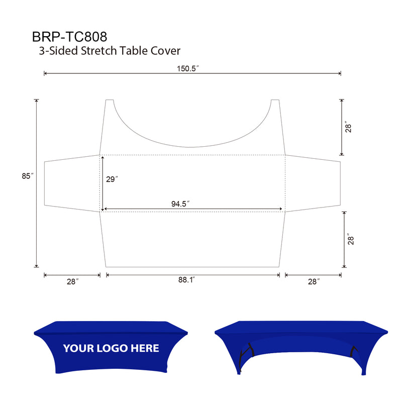 Custom Tablecloths With Logo Stretch Table Covers Template