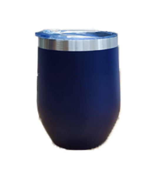 personalized wine tumble rwith lid-navy blue