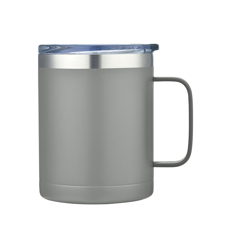 14oz Gray Stainless Steel Vacuum Camping Mug with Handle