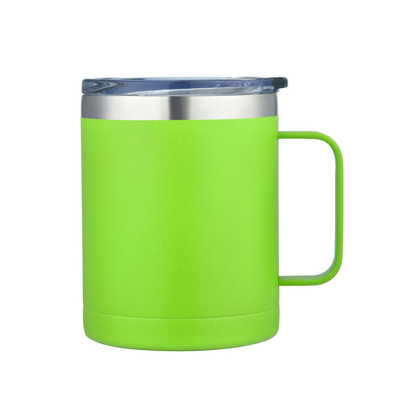 14oz Lime Stainless Steel Vacuum Camping Mug with Handle